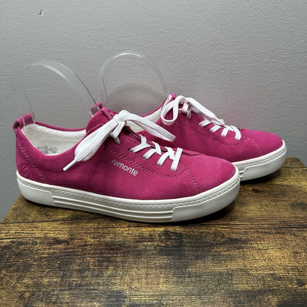 Remonte Sneaker Comfort Suede Trainer Women's Size 38 Pink Leather Upper Comfort